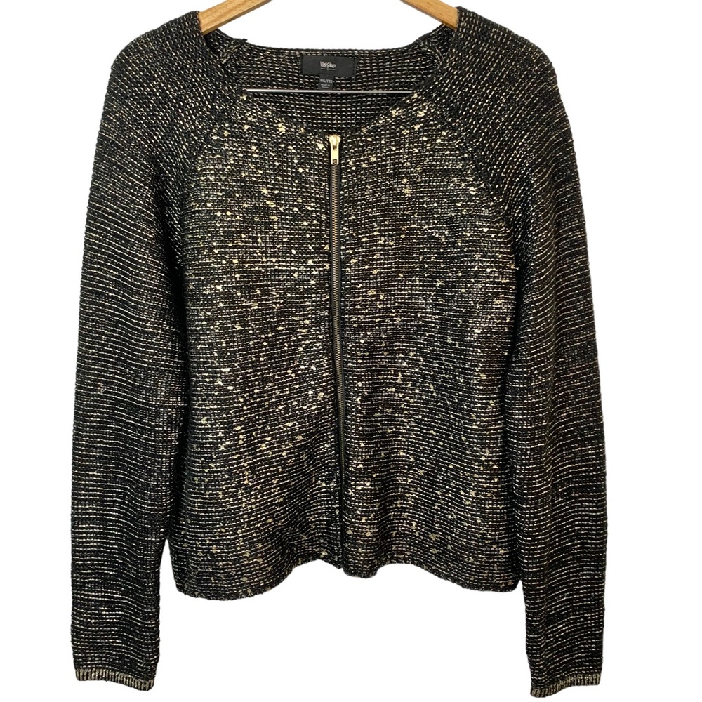 MOSSIMO Metallic Gold Cropped Zip Jacket Sz XXL